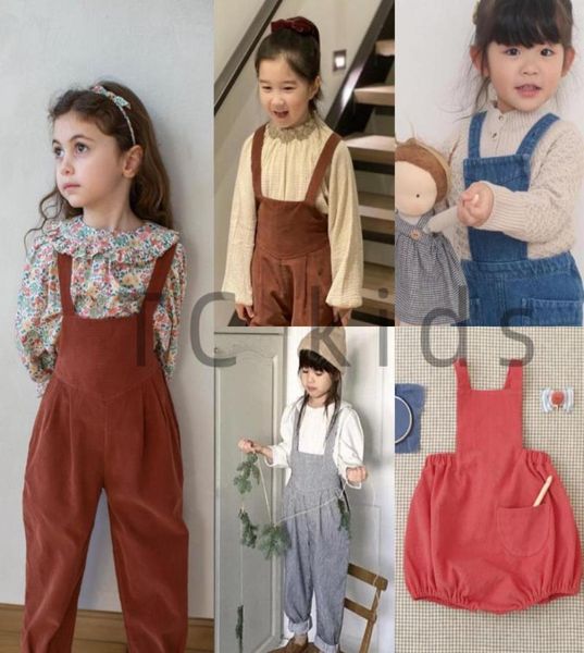 Mumpsuits Kids Girl Strap macacol com perna longa Soor Ploom Children Spring Summer Fashion Onepiece JumpSuit8329743