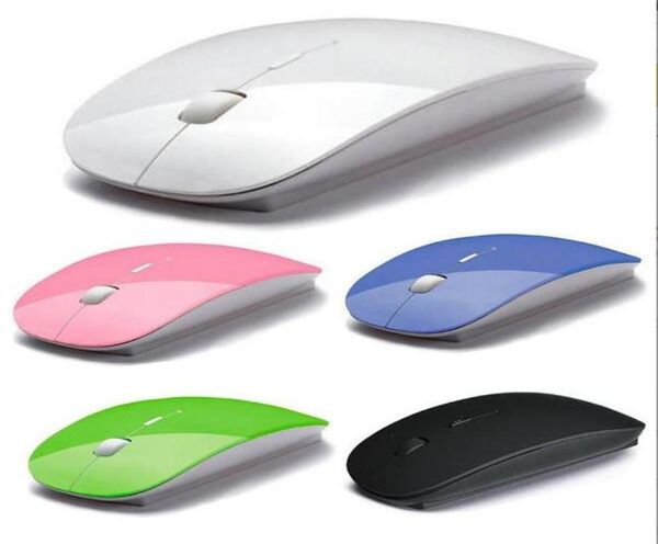 24g USB óptico colorido oferta especial ratos de computador Candy Color Ultra Fin Wireless Mouse e Receptores1650824