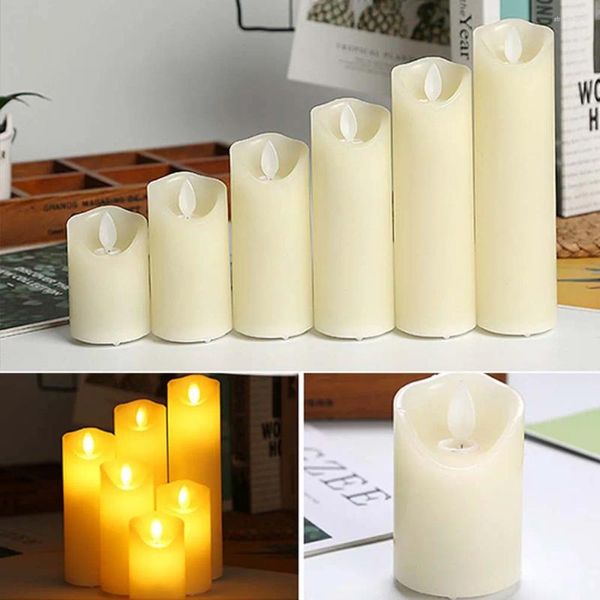 Thotoconti di candele Luci di candele Flamme Lampada a sfarfallio Plastica Batteria operata per il compleanno di arredamento per matrimoni di Natale a casa