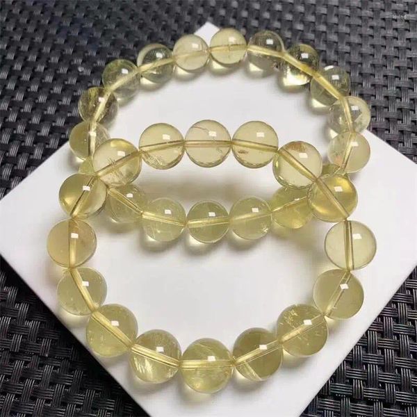 Link Armbänder natürliche Zitronen -Citrin -Armband Kristall Reiki Heilungsstein Mode Schmuck Gift für Frauen 1pcs 9/12mm
