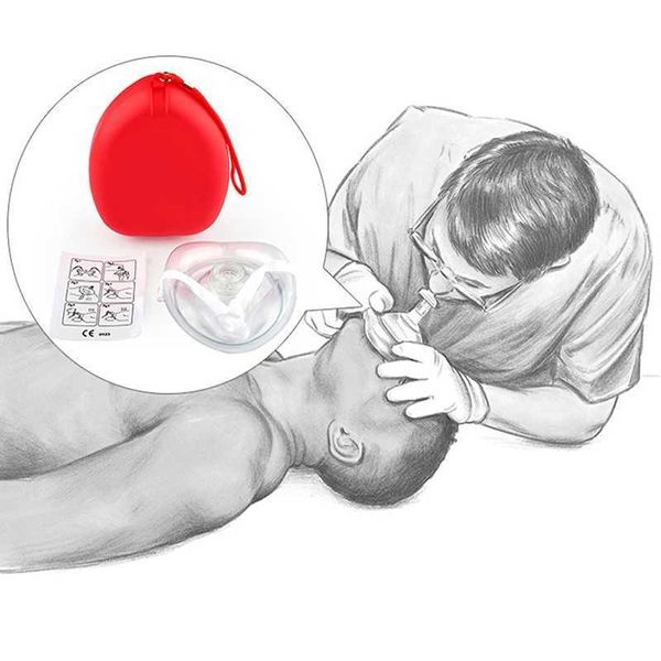 LPME ERSTE AID-Versorgung 1PC Künstliche Atmung Einweg Atemventilmaske Erste Hilfe CPR-Training Atemmaske Schutz Rettungsmittel Maske Zubehör D240419