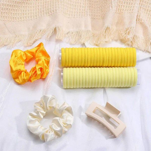 Acessórios para o cabelo 53pcs Kids Nylon Elastic Bands Women Women Silk Rubber Scrunchie Ponytail Clip Hold Claip Set for Girl