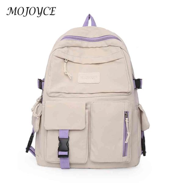 Bolsas Contraste Cor Cute Backpack Multifuncional Multifuncional Mulheres Backpack Student College School School Girl Saco de ombro