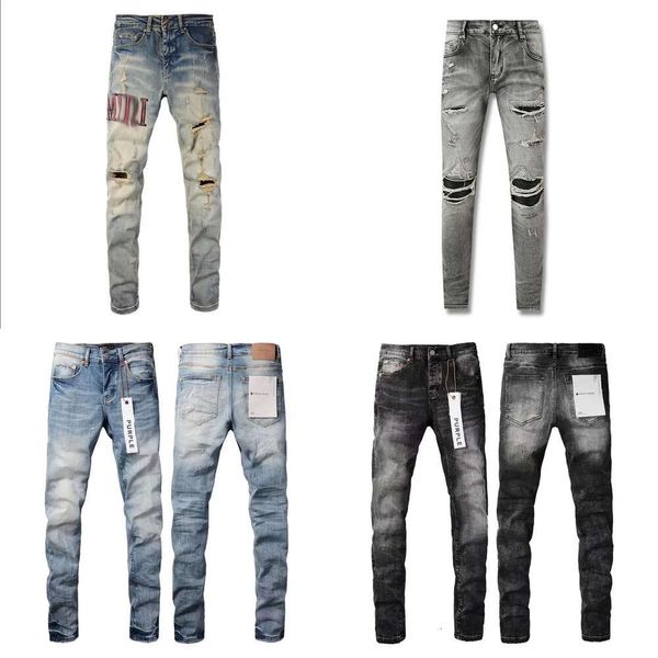 Jean desginer pantaloni designer maschile jeans viola jeans straihnt cerniera fila bianca lettera ammorbidente casual abito a medio outfit quotidiano di alta qualità o s