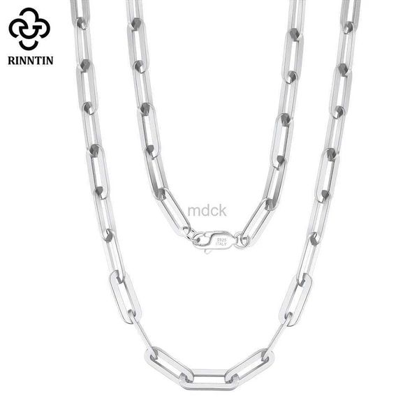 Colares pendentes Rinntin 925 Sterling Silver Clip Chain Moda de Moda 14K Link Chain Chain for Women Silver Dainty Jewelry SC39 240419