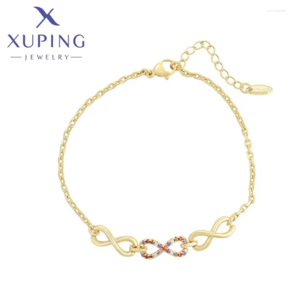 Pulseiras de link xuping jóias chegando moda única forma de forma clara de ouro clara romântica para mulheres presentes de aniversário x000704766