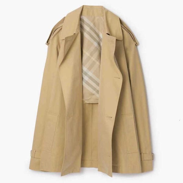 Trench da donna Designer di alta qualità a vento femminile Spring e autunno 24 Nuova edizione coreana popolare in stile inglese piccolo cappotto corto