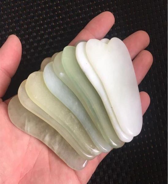 Ganze 300pcs Natural Jade Gua Sha Haut Gesichtsbehandlung Massage Jade Scraping Tool Spa Salon Lieferant Schönheit Gesundheitstools8626004