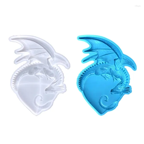 Estatuetas decorativas 594C Love Dragon pendente de silicone Mold Crafts Diy Projeto de capa reutilizável de sabão