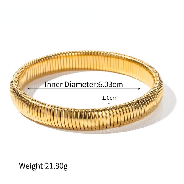 Designer Retro Stripe Spring Bracelet Women's Titanium Steel Non Fading Gold Hip Hop Waybill Party Personalized Jewelry_voghion.com