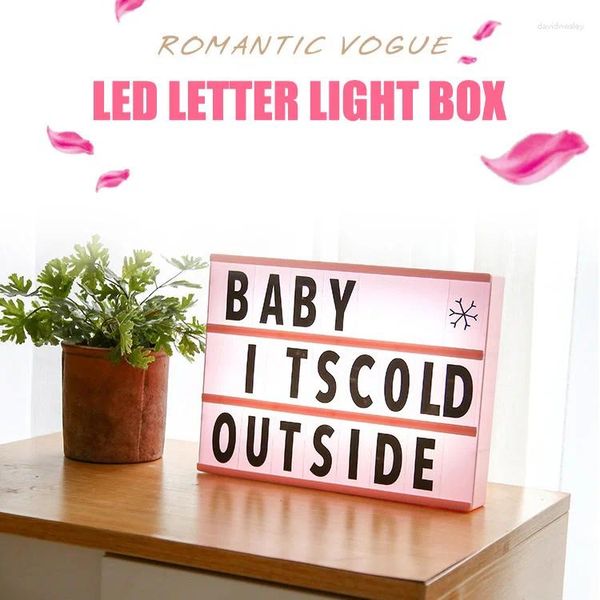 Lampade da tavolo Lettera creativa Pografia Pografia fai -da -te A4 Stand Display Colore Cambiamento Light Box Birthday Decorative Poster Cinema