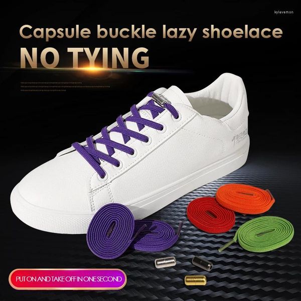 Schuhteile Legierung Lock Keine Krawatte Schnürsenkel flache elastische Schnürsenkel Sneakers Kinder Erwachsene schnelle Schnellbänder Gummibänder Schuhe Accessoires Accessoires