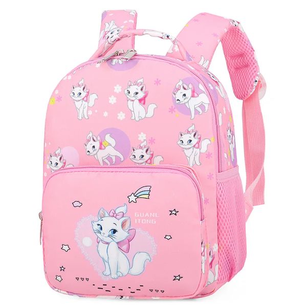 Bolsas rosa rosa gato de gato backpack de mochila moda de jardim de infância respirável infantil bolsas de desenho animado garotas viagens leves mochila boybag bookbag