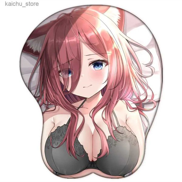 Мышиные навесные запястья отдыхают Накано Мику для аниме Go-Toubun no Hanayome Oppai 3D Pad с запястьем силиконовой гелевой грудью Gamer Gamer Y240419