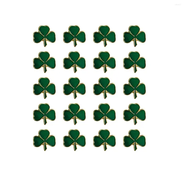 Broschen 20pcs/Viel St. Patrick's Day Clover Revers Pin Brosche Bevorzugung Dreiblättere Pins Geschenke Irische Feiertagsgeschenke