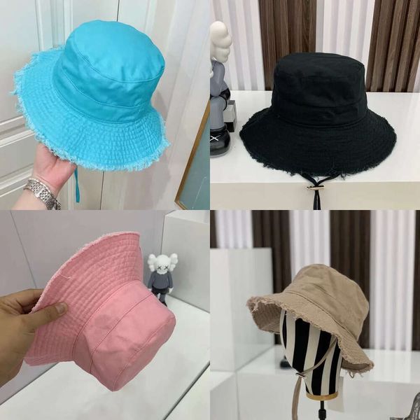 Designer di secchi di cappello donna estate larghi cappelli brim metallo colori solidi s