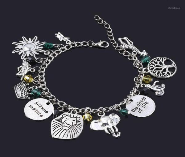 Braccialetti di fascino anime il braccialetto re leone Simba Tree of Life Elefante Braggini per donne per donne Gioielli di moda Fashion Gift15319325