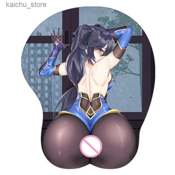 Mouse pads O pulso repousa Stormpike Genshin Impact Mona megistus 3D Mouse Pad com o pulso Rest Soft Silicone Anime Kawaii Girl Big Oppai Ass Pad Pad Mat Y240419