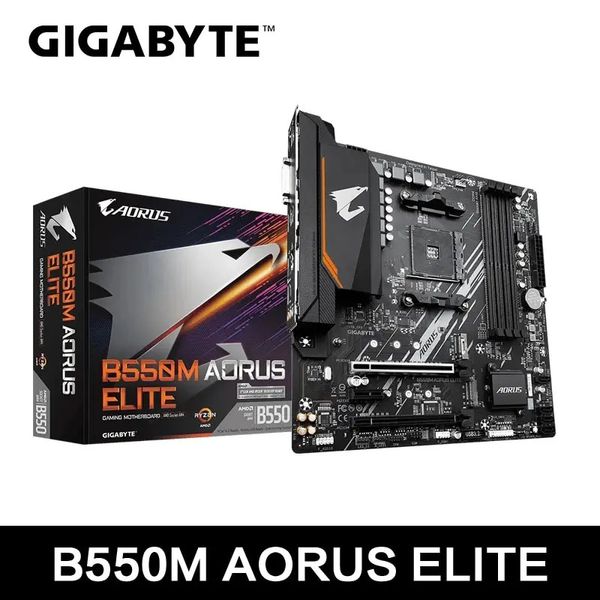 Gigabyte B550M Aorus Elite Mother Board Micro-ATX AM4 per Ryzen 5000 4000 3000 Serie CPU Dual Channel DDR4 SATA3 M.2 240410