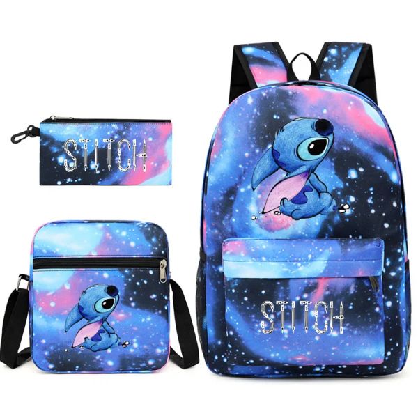 Bolsas 3pcs/set Kids Backpack Cartoon Prind PrindenCarten Case Lápis Caso menina Bolsa de ombro para crianças Presente de sacola escolar