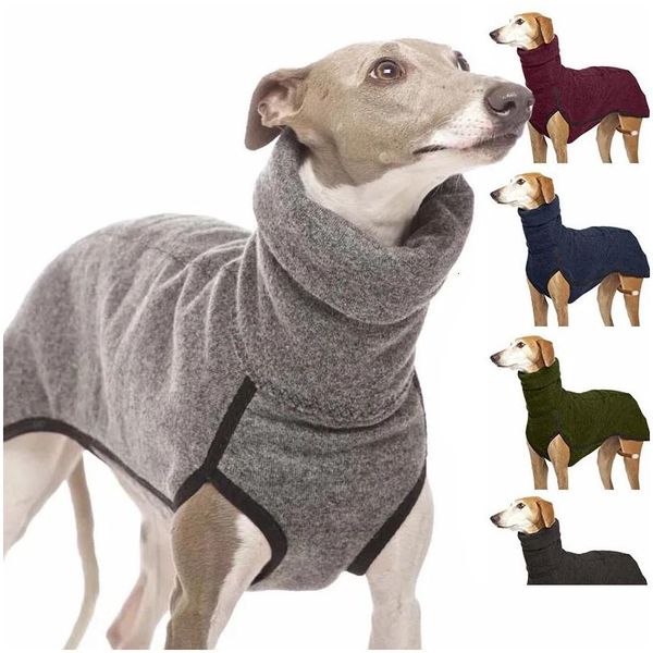 Vestuário para cães de colarinho alto roupas de estimação para cães grandes grandes inverno quente casaco grande faraó hound great Dane pilvers mascotas suprimentos dro dhlbz