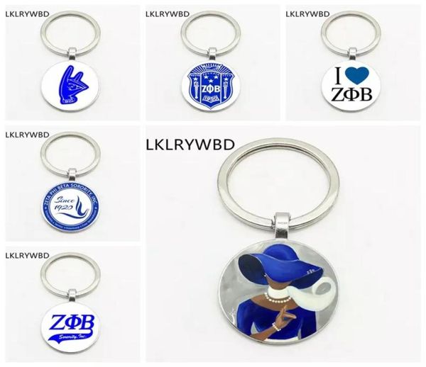 Arte zeta phi beta chaveiro zpb letra grega plataforma de arte artesanal de arte redonda keychain feminino de presente feminino Keychain4070148