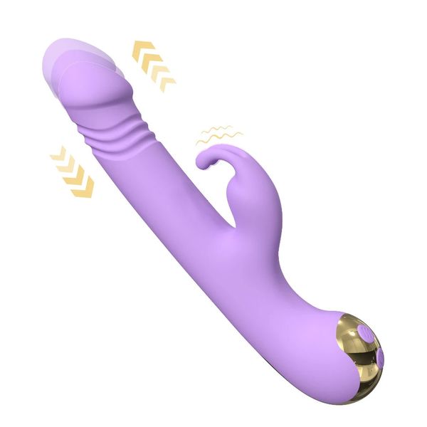 Toy sexo de vibrador de coelho empurrando para mulheres GSPOT Clits Clitores Estimulador poderoso Silicone Toys Sexy Feminino Adultos Goods 240403