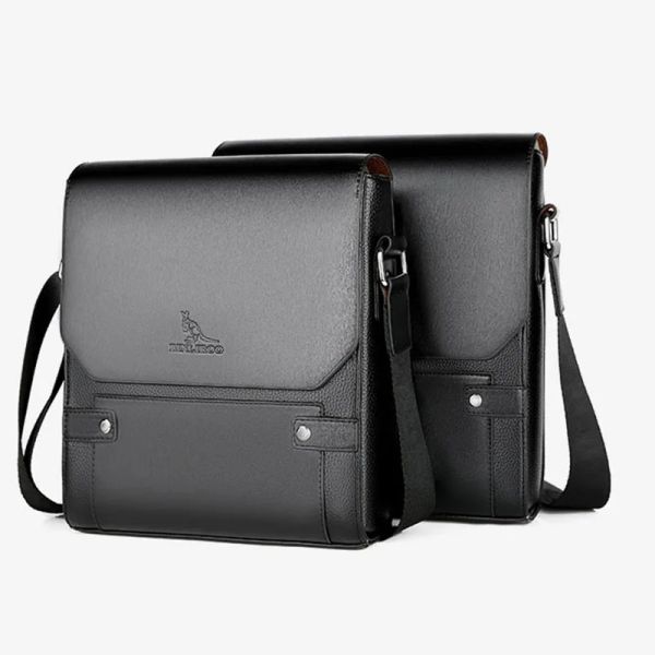 Bolsas de ombro masculinas Bolsa de Mensageiro de Crossbody Bolsa de Mensageiro de Couro PU de alta qualidade para homens Braquinho de sling de homem de negócios