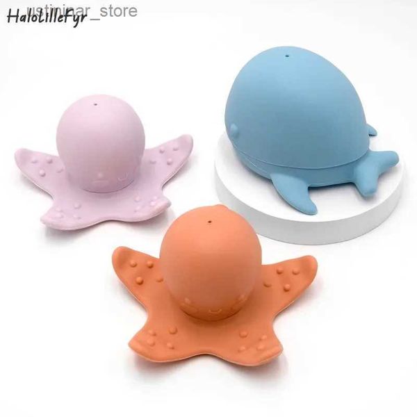 Kum Oyun Su Eğlenceli Silikon Bebek Hayvan Balina Banyosu Oyuncaklar Set BPA ÜCRETSİZ Sıkma Sprey Su Bebek Çocuklar İçin Duş Banyo Oyuncak Toddler Çocuk Hediyesi L416