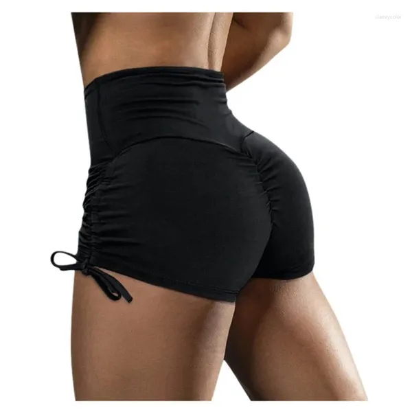 Shorts femininos Sexy esportes de cintura alta ladra feminina Black Casual String