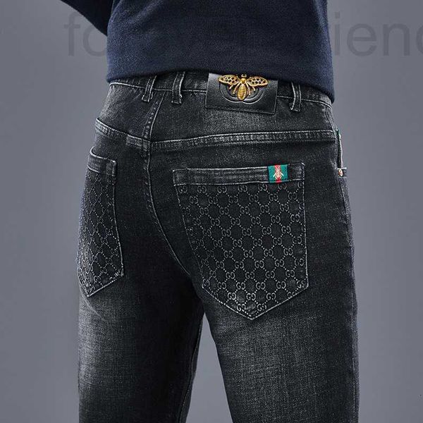 Herren Jeans Designer Frühling und Sommer Neu gesticktes kleines Biene Elastizität Denim Long Hosen Herren Leggings Modemarke Jugend tragen 4617