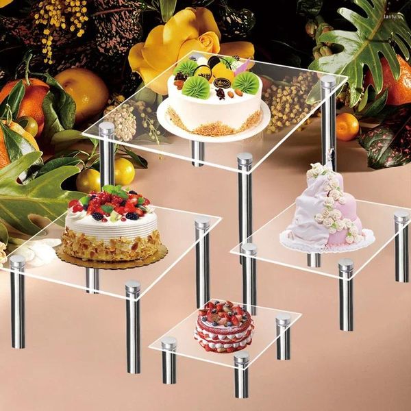 Strumenti per panetteria 1 pcs trasparente cupcake acrilico popcake per casa display manuale di compleanno round piazza setta