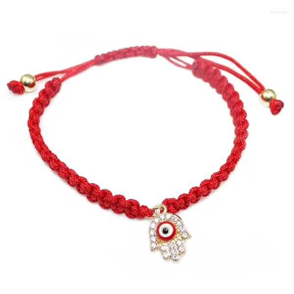 Bracelets de charme Made Hamsa Hand Eye Bracelet traz sua sorte proteger a amizade pacífica de joias turcas corda