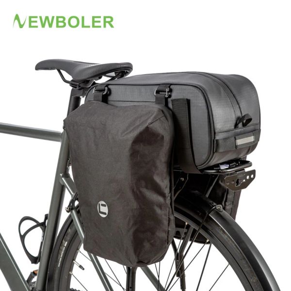 Çantalar Newboler 26L Büyük Kapasiteli Bisiklet Çantası MTB Yol Bisiklet Raf Çanta Taşıyıcı Arka Koltuk Çantası Su geçirmez Bisiklet Pannier Bisiklet Aksesuarları