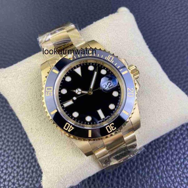 2024 Fashion Watch RLX 116618 Luxury Watch Sub Clean Black Dive Black Gold All-Inclusive Dandong 3135 Movimento meccanico 40MM904L BUSINESS ACCIAIO TUHAI PREFERITO 3FBU