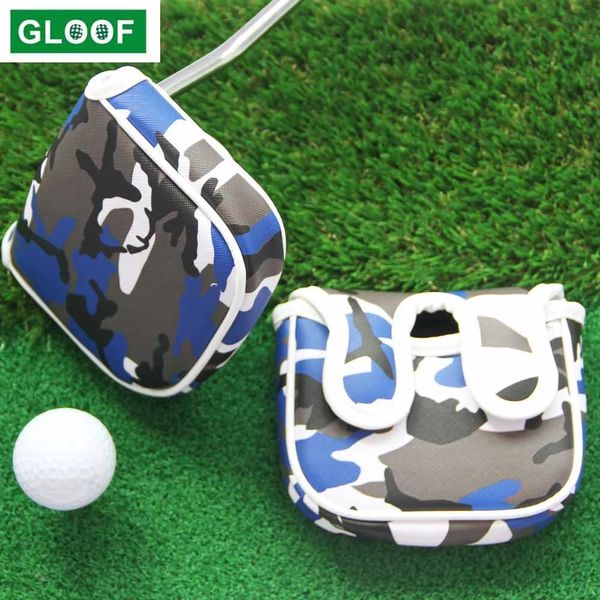 1pcs Golf Head Covers Accessori PU Club Accessori camuffato da golf putter covercover per blade golf club coprite accoppiate 240409