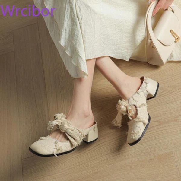 Kleiderschuhe Großer Komfort Semi-Slipper Frauen chinesischer Stil super einfach zu baotou sandalen einfache Freizeit