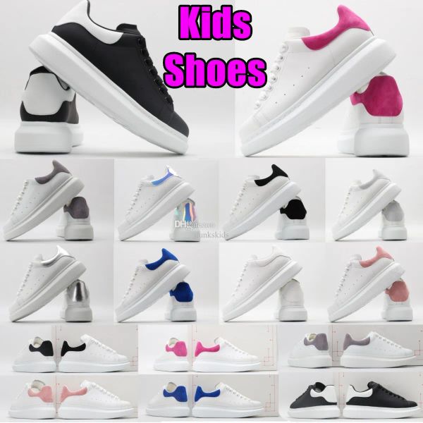 Scarpe per bambini di design per esterni per bambini in pelle per bambini allacciata per bambini sneakers giovanili bianchi ragazzi neri ragazze veet in pelle scamosciata neonati casual casual