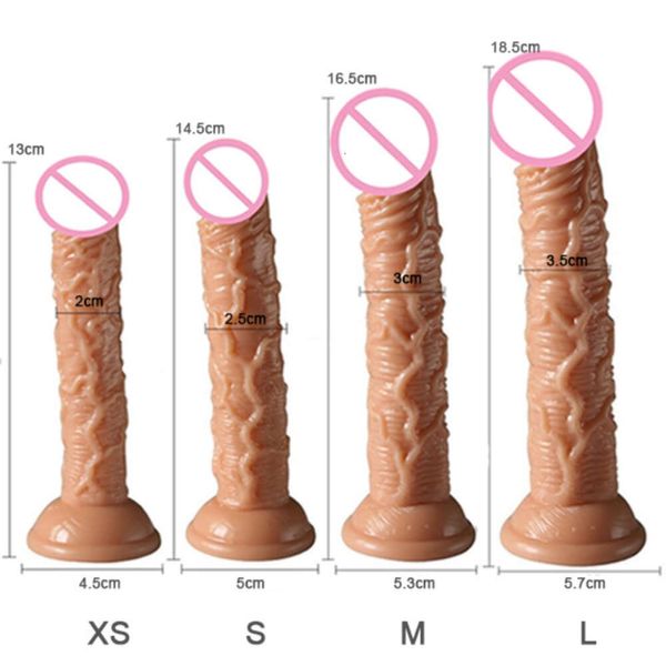 Super lésbica super macia Big Dildo realista pequeno pênis falso plug plug plug adulto brinquedos sexy