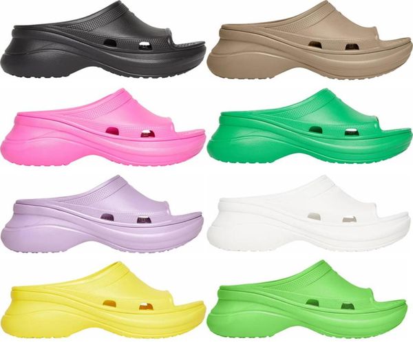 Sandali per piscina sandali Wmns Fashion Luxury Summer Scarpe da spiaggia chiara neon viola triplo bere nero nero Piattaforma in gomma rosa beige wo5646179