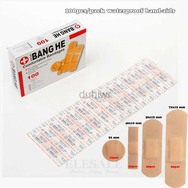 Erste-Hilfe-Versorgung 100pcs/Pack wasserdichtes Band-Aids-Bandagen Erste Hilfe Medizinische Anti-Bakterien-Wundpflaster Multi-Size-Heimreise-Notfallkits D240419