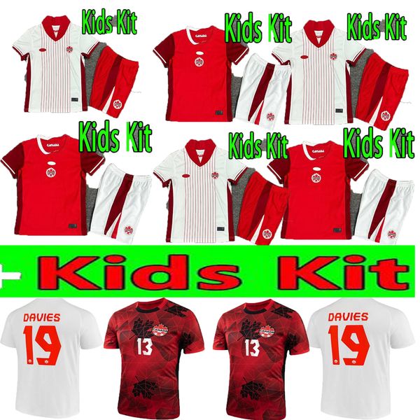 2024 2025 Kanada Son Kalite Su Yalıtımı Futbol Formaları Maillot De Foot Kids Kit 24 25 Futbol Gömlek Milli Takımı Dünya Kupası Sinclair Fleming Buchanan David