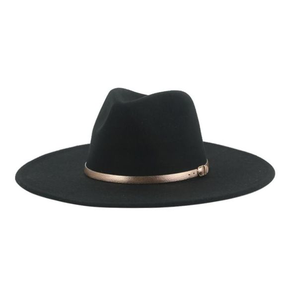 Fedora Hüte für Frauen Band Klassische formale Kirchenhochhochhüte für Männer Panama Solid Black White Felt Frauen Hut Sombreros de mujer8074073