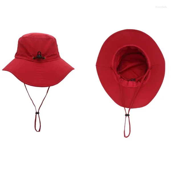 Boinas masculinas Summer Bucket Cowboy Fedora chapéu largo Brim Ajusta Praia de pesca