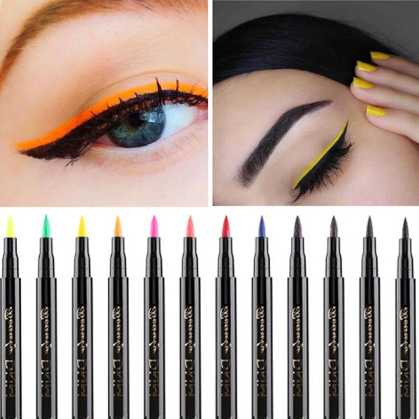 Eyeliner 1pc veloce a secco a secco a lungo code per occhio sottile per occhio sottile impermeabile colorato eyeliner matite per eyeliner strumenti di trucco nero/blu/rosso/marrone