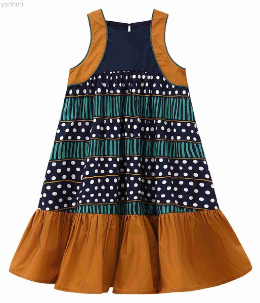 Vestidos de menina para crianças meninas vestidos de algodão vestidos de garotinha de algodão bebê verão de verão para crianças de 1 a 7 anos de idade D240423