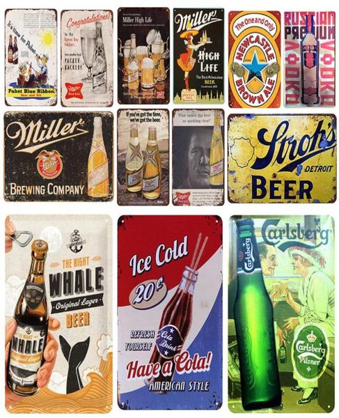 2021 Miller Beer Place Metal Metal Vintage Tin Sinp Pin Up Setas de decoração chices de decoração chic sinais de metal de barra de cerveja vintage Metal Poster Pub P1631794