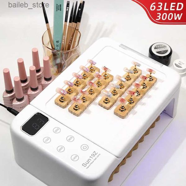 Secadores de unhas UV LED LED LUBLE DE GEL LUBLEO DE PERNODADE PARA O POLITO DE GELO DE GEL UV Polimento 63LED UV secador com 5 temporizadores profissionais para salão de unhas Y240419