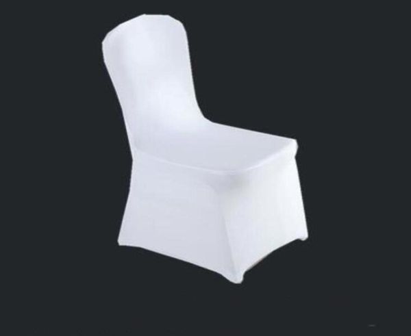 Color White Chapa barata Capa de cadeira spandex lycra cadeira de cadeira de bolsos fortes para decoração de casamento El Banquet Whole1431360