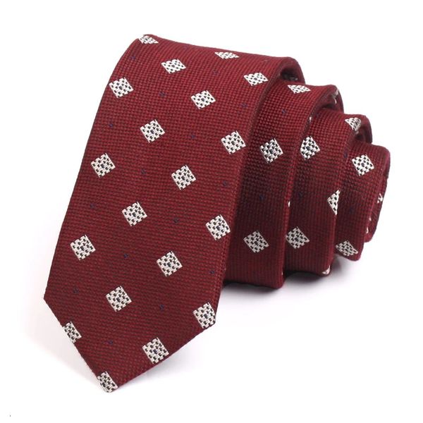 Noivo da marca de festas de casamento, marca de 6cm de malha de moda do pescoço formal para homens, traje de trabalho de trabalho com caixa de presente 240415